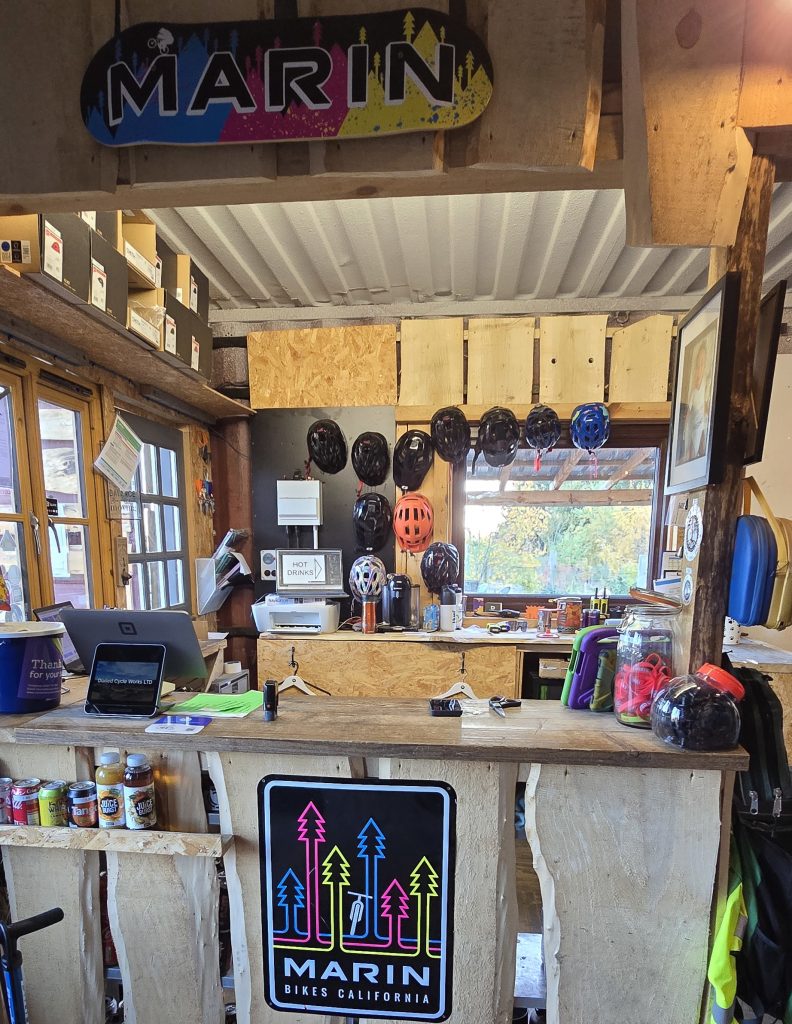 A close up image of the counter area of the shop at the bike park