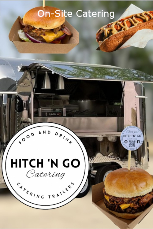 A link image to the on-site catering facilities showing food and a burger van